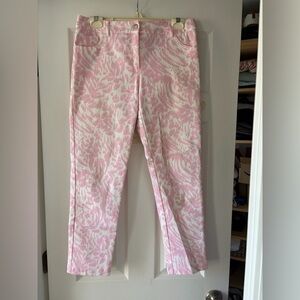 Elliott Lauren Pink Patterned Straight Leg Jeans